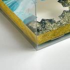 Коробка для капкейка, кондитерская упаковка, 4 ячейки, «Голубой мрамор», 16 х 16 х 11.5 см - фото 40653165