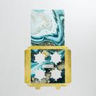 Коробка для капкейка, кондитерская упаковка, 4 ячейки, «Голубой мрамор», 16 х 16 х 11.5 см - фото 40653166