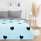 Покрывало LoveLife 1,5 сп «Голубые сердца», 145*210 см,100% п/э, микрофибра - Фото 1