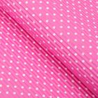 Бумага гофрированная "Белый горошек", цвет розовый - Фото 1