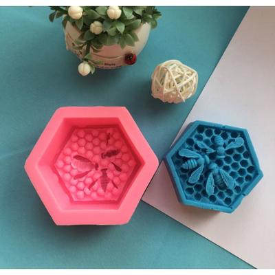Силиконовый молд, форма для заливки «Соты и пчёлы», 3×7.9×7.2 см