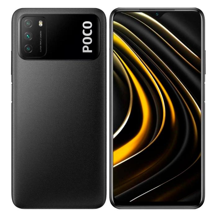 Смартфон Xiaomi POCO M3 (M2010J19CG), 6.53'', IPS, 4Гб, 64Гб, 48 Мп, 8 Мп, 6000 мАч, черный - Фото 1