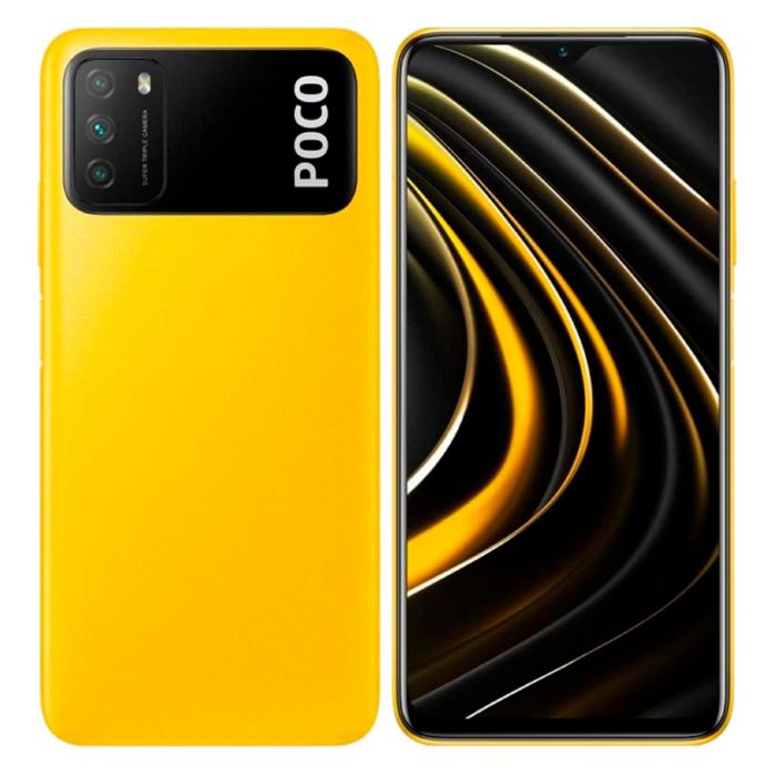 Смартфон Xiaomi POCO M3 (M2010J19CG), 6.53'', IPS, 4Гб, 128Гб, 48 Мп, 8 Мп, 6000 мАч, желтый - Фото 1