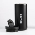 Термокружка Мастер К Coffee, 350 мл, 7.2×16 см, сохраняет тепло 8 ч, нержавеющая сталь, чёрная - Фото 2