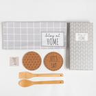 Набор подарочный Stay at home: полотенце, подставки, кухонная ложка, кухонная лопатка - Фото 2