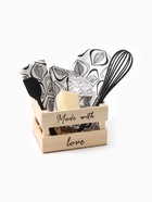 Набор подарочный «Этель» Made with love: полотенце, варежка-прихватка, кухонная лопатка, венчик, губка - Фото 5
