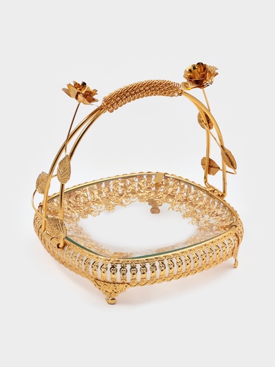 Фруктовница «Мирьем», 20×19.5×17 см, металл, золотистая