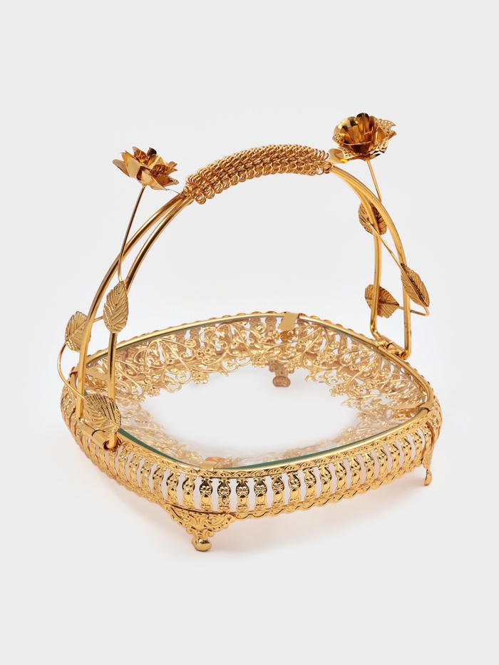 Фруктовница «Мирьем», 20×19.5×17 см, металл, золотистая - Фото 1