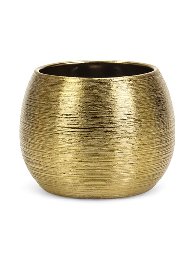 Кашпо для цветов «Золотой шар», 950 мл, 12×10.6×10.4 см, керамическое, золотистое