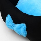 Лежанка "Принцесса", габардин, плюш, 50 х 50 х 15 см, чёрная/голубая - Фото 9
