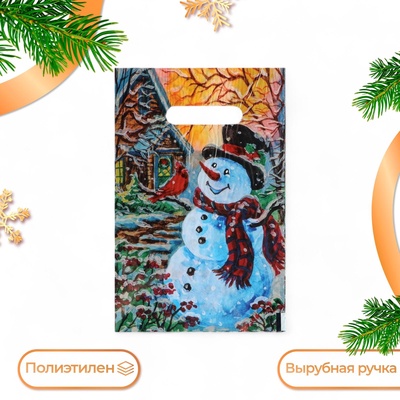 Пакет «Сказка в деревне», полиэтиленовый с вырубной ручкой, 20×30 см