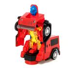 Робот с трансформацией «Джип», световые и звуковые эффекты, работает от батареек, цвета красный - фото 42365924