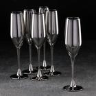 Набор стеклянных бокалов для шампанского «Селест. Сияющий графит», 160 мл, 6 шт - фото 318573093