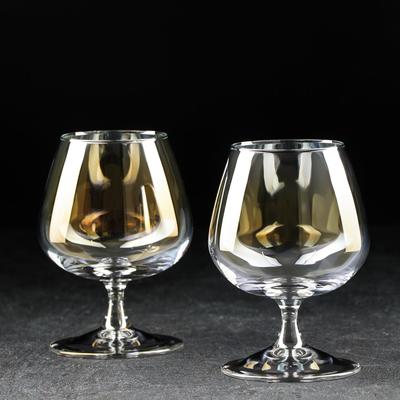 Набор стеклянных бокалов для коньяка «Золотистый хамелеон», 400 мл, 2 шт