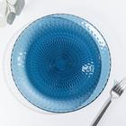Тарелка плоская стеклянная «Идиллия», d=25 см, цвет синий - фото 318573102