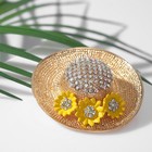 Брошь «Шляпка» отпуск, цвет радужно-жёлтый в золоте - Фото 1