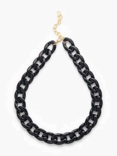 Колье «Цепь» диагональ, цвет чёрный, 45 см