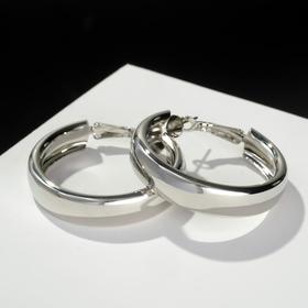 Серьги-кольца "Каньон" утолщённая линия, d=2,5, цвет серебро