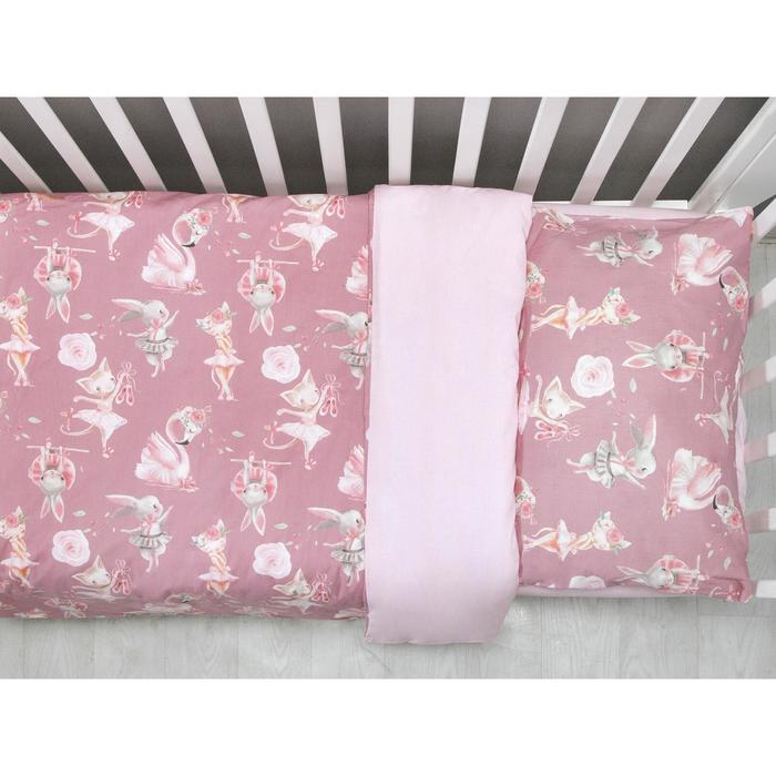 Комплект в кроватку 3 предмета baby boom, принт нежный танец, цвет розовый - фото 1885197662