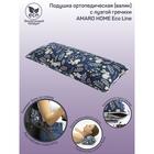 Подушка ортопедическая валик с лузгой гречихи, размер 20х50 см,, принт зайчики, цвет синий - фото 300760991