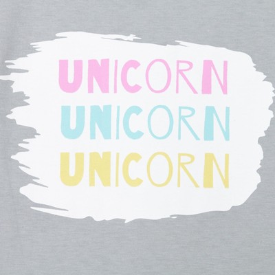 Футболка для девочки KAFTAN: Unicorn, серая, размер 28 (86-92 см)