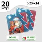 Салфетки бумажные «Дед Мороз с тигрёнком», 24 см, 20 шт. - Фото 1