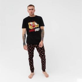 Пижама мужские KAFTAN "Chill", цвет чёрный, размер 56 7064870