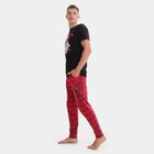 Пижама новогодняя мужская: футболка, брюки KAFTAN «Дед Мороз», чёрно-красная, размер 50 - Фото 2