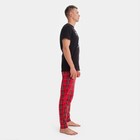 Пижама новогодняя мужская: футболка, брюки KAFTAN «Дед Мороз», чёрно-красная, размер 50 - Фото 6