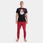 Пижама новогодняя мужская: футболка, брюки KAFTAN «Дед Мороз», чёрно-красная, размер 50 - Фото 7