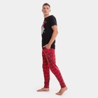 Пижама новогодняя мужская: футболка, брюки KAFTAN «Дед Мороз», чёрно-красная, размер 52 - Фото 2