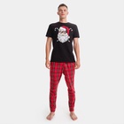Пижама новогодняя мужская: футболка, брюки KAFTAN «Дед Мороз», чёрно-красная, размер 52 - Фото 8