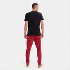 Пижама новогодняя мужская: футболка, брюки KAFTAN «Дед Мороз», чёрно-красная, размер 54 - Фото 3