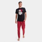 Пижама новогодняя мужская: футболка, брюки KAFTAN «Дед Мороз», чёрно-красная, размер 54 - Фото 4