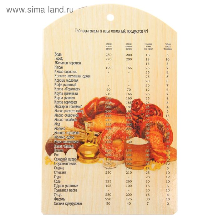 Доска разделочная деревянная 18,5x29,5 см "Выпечка" - Фото 1