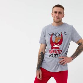 

Пижама новогодняя мужская KAFTAN "Party", цвет серый/красный, размер 50