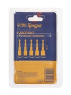 Набор бит с торцевыми головками ТУНДРА, CrV, магнит, 6-8-10-12-13×65 мм, 5 шт. 6851406