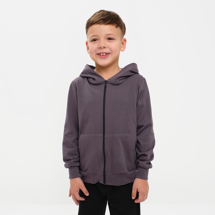 Толстовка с капюшоном для мальчика KAFTAN: Rock on, серая, размер 28 (86-92 см) - Фото 1