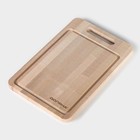 Доска разделочная деревянная Доляна «Фигурная ручка», 29×19×1.5 см, берёза - Фото 4