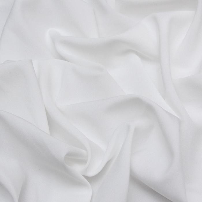Ткань плательная, гладкокрашенная, стрейч, ширина 145 см, цвет молочный - Фото 1