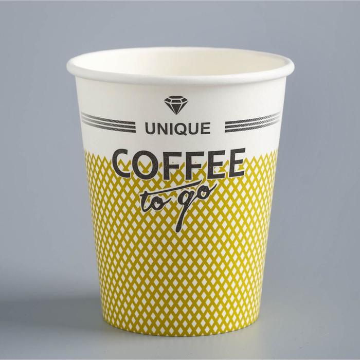 Стакан бумажный "COFFEE to go" для горячих напитков, 250 мл, диаметр 80 мм - Фото 1
