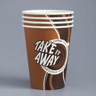 Стакан бумажный "Take Away" для горячих напитков, 350 мл, диаметр 90 мм - Фото 2
