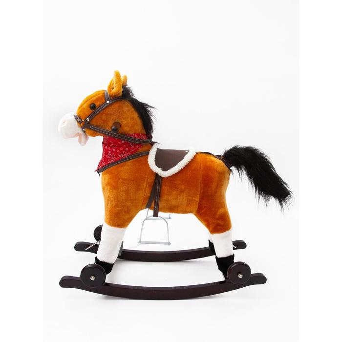 Лошадка каталка-качалка Amarobaby West, с колесами, 69,5x28,5x74 см, цвет коричневый - Фото 1