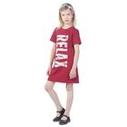 Платье детское, рост 104 см, цвет бордовый - Фото 3