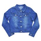 Джинсовая куртка для девочек, рост 140 см, цвет синий - Фото 1