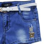 Джинсовые шорты для девочек, рост 158 см, цвет голубой - Фото 4