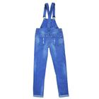Полукомбинезон джинсовый для девочек, рост 140 см, цвет синий - Фото 2