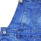 Полукомбинезон джинсовый для девочек, рост 140 см, цвет синий - Фото 3