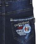 Полукомбинезон джинсовый для мальчиков, рост 68 см, цвет синий - Фото 4