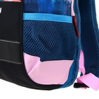 Рюкзак молодежный 43 х 29 х 15 см, эргономичная спинка, Merlin GL2020, NYC, чёрный/синий/розовый 21-GL2020-2 - Фото 8
